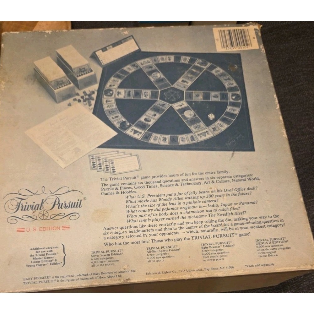 Vintage 1981 Original Trivial Pursuit Master Game Genus Edition EUC Very Clean